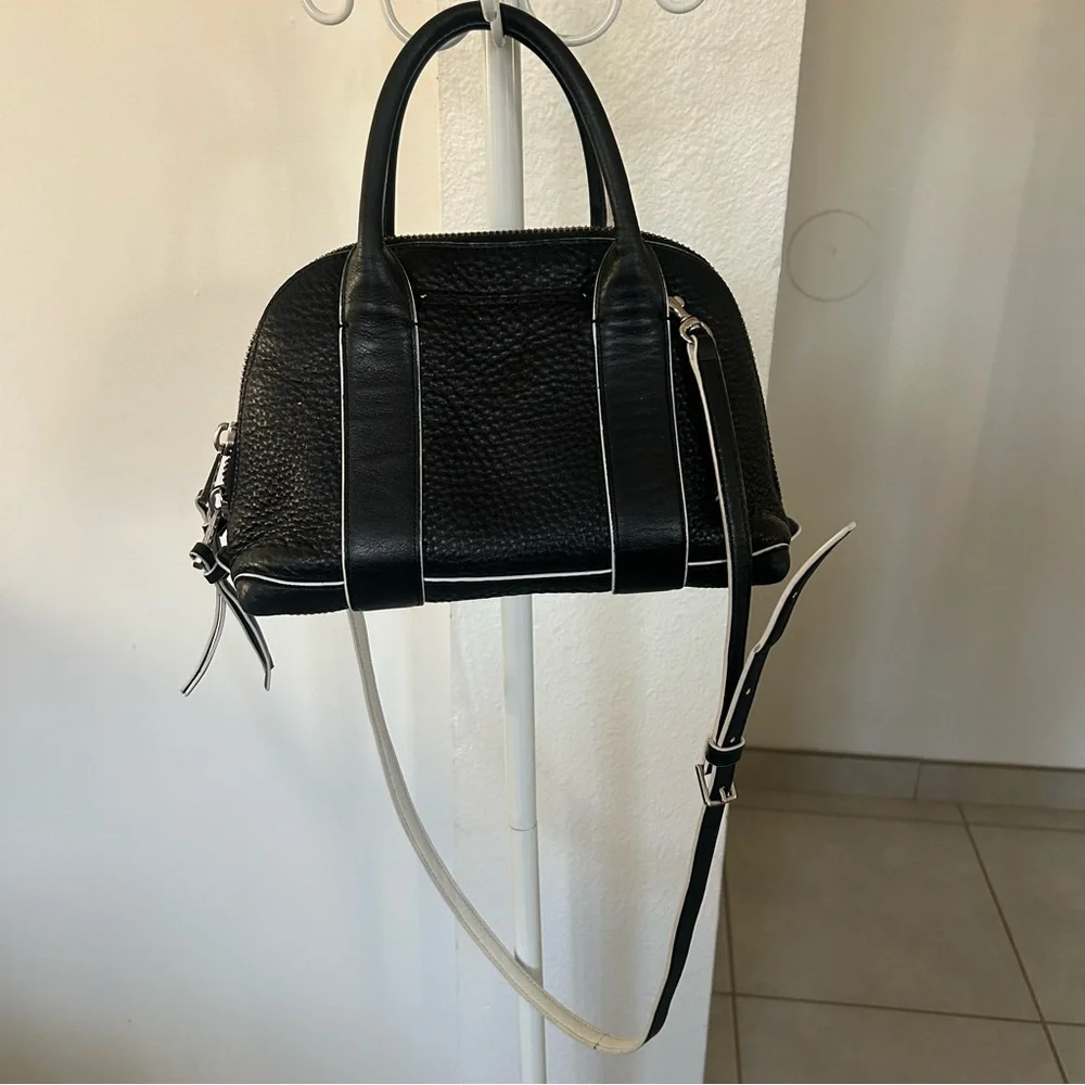 Coach Bleecker Mini Preston Black White Edgepaint Leather Satchel Bag 30344 - Picture 2 of 15